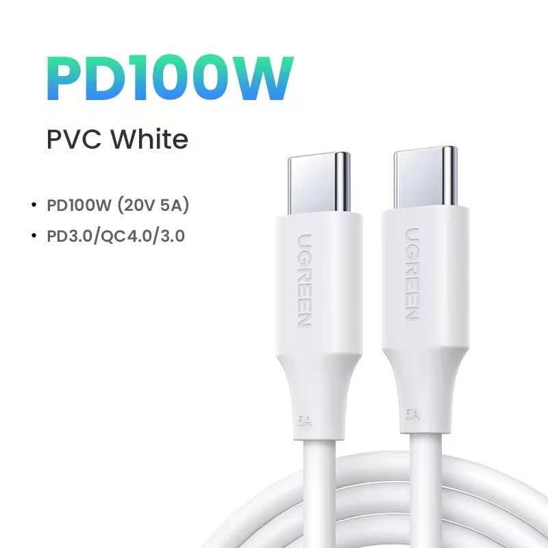 UGREEN Type-C to Type-C Data and Charging 1m, White