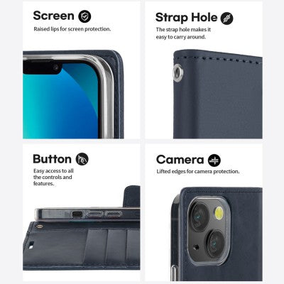 GOOSPERY Black Wallet Protective Case for iPhone 12 mini