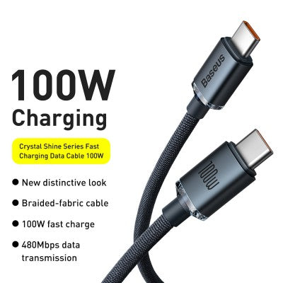 BASEUS Charging Data Cable (1.2M, Type-C to Type-C, 100W)