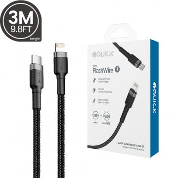 iQUICK Braided Lightning to USB-C Fast Charging Cable