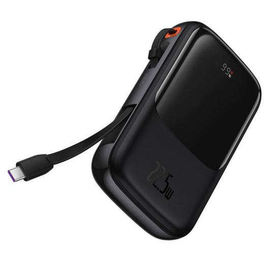 Baseus Qpow Digital Display Power Bank 20000mAh 22.5W Built-in Type-C Cable