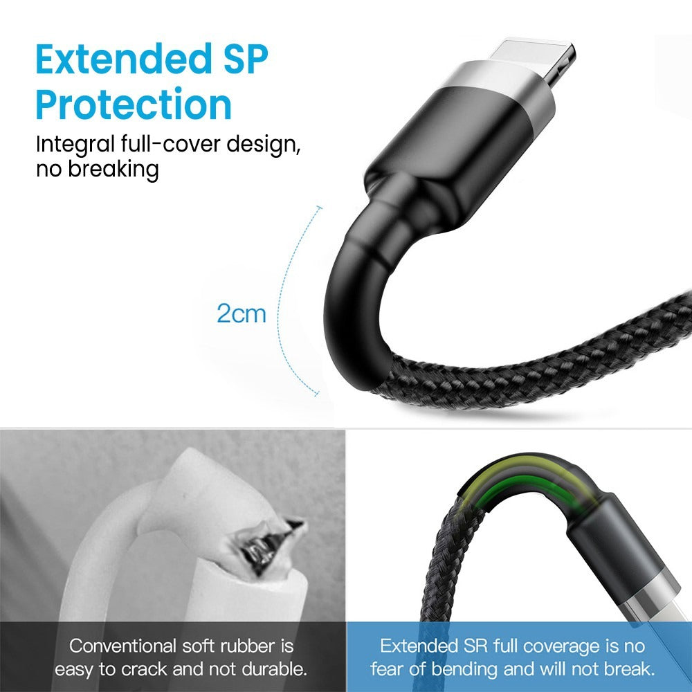iQUICK Braided Lightning to USB-A Fast Charging Cable 1M