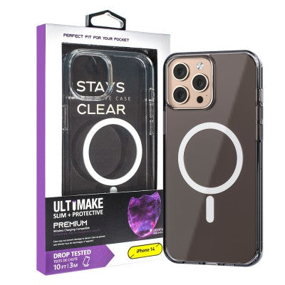 Ultimake Shockproof Transparent Case Cover With Magnetic Ring for iPhone 13 / 14