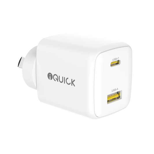iQuick NANO ENERGY 2 30W PD3.0 USB-C and USB-A Ports Charging Adapter