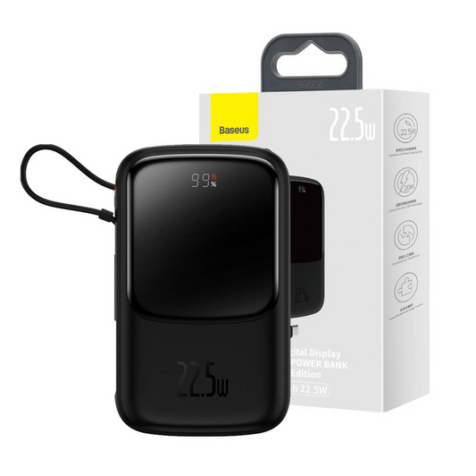 Baseus Qpow Digital Display Power Bank 20000mAh 22.5W Built-in Type-C Cable