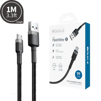iQUICK Braided Micro USB  to USB-A Charging Cable 1M