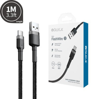 iQUICK Braided USB-C to USB-A Charging Cable