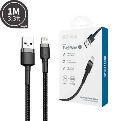 iQUICK Braided Lightning to USB-A Fast Charging Cable