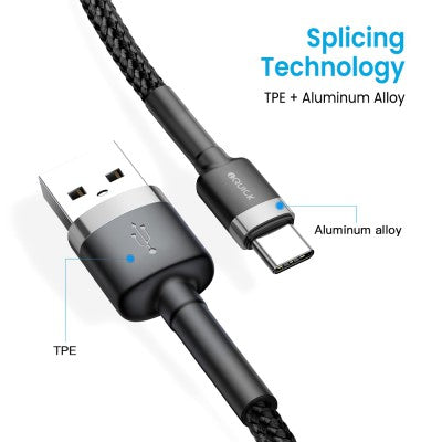 iQUICK Braided USB-C to USB-A Charging Cable
